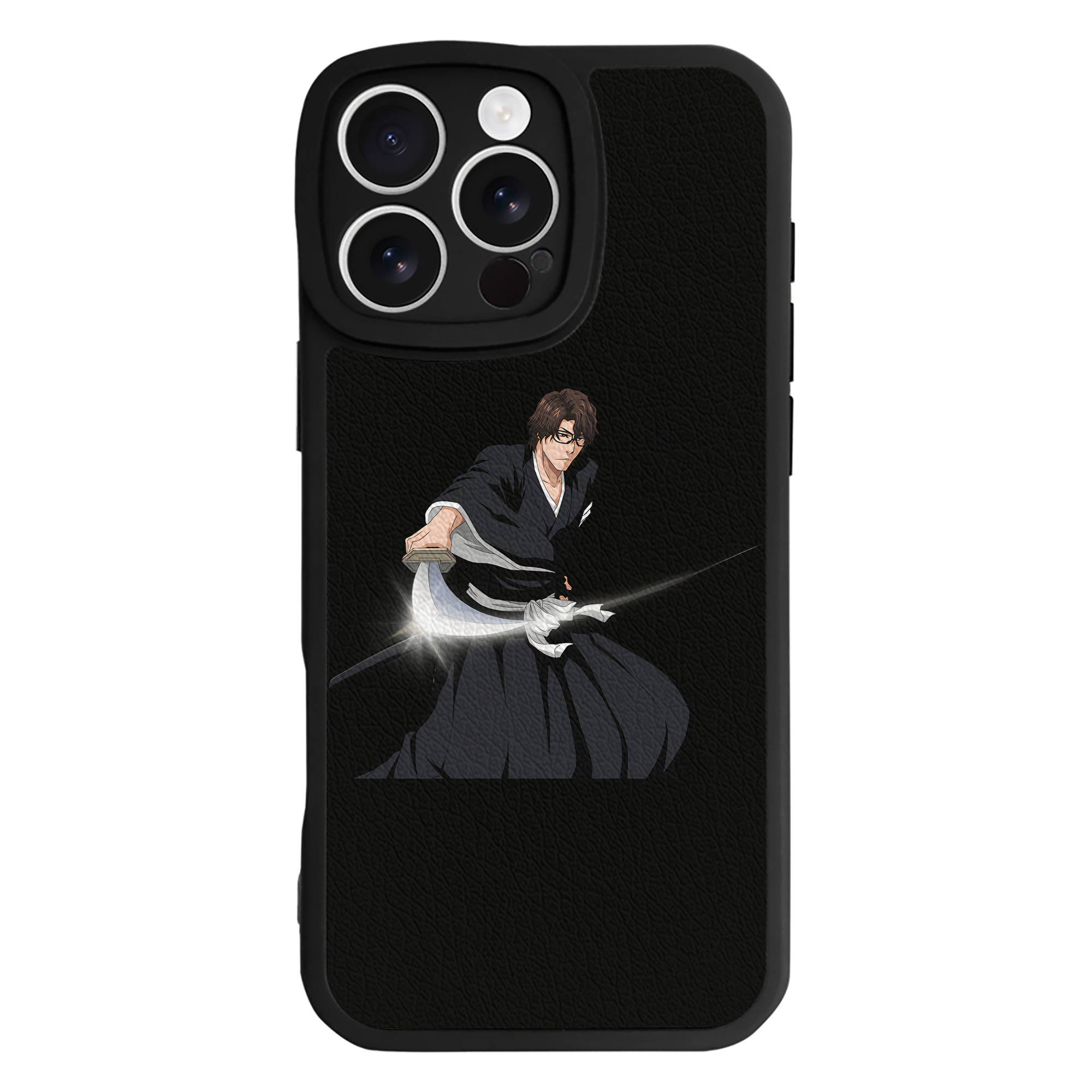 （画像用） ブリーチ 藍染 惣右介（あいぜん そうすけ） BLEACH Aizen Sousuke 【iPhone 16シリーズ対応】シリコンスマホケース（レザー調） 材質：シリコン
